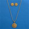Antique Plain Gold Pendant Set with Matte Gold Plating