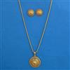 Antique Plain Gold Pendant Set with Matte Gold Plating