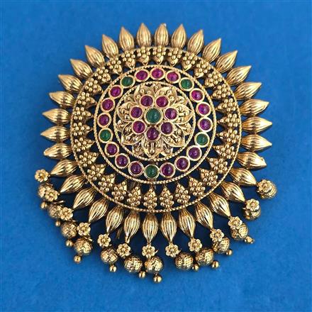Antique Classic Hair Brooch with Matte Gold Plating