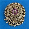 Antique Classic Hair Brooch with Matte Gold Plating