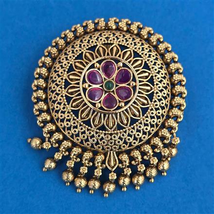 Antique Classic Hair Brooch with Matte Gold Plating