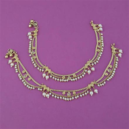 Antique Pearl Payal with Gold Plating