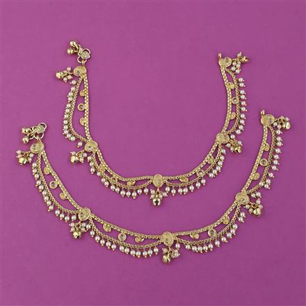 Antique Pearl Payal with Gold Plating