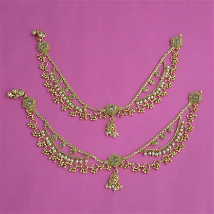 Antique Pearl Payal with Gold Plating