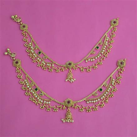 Antique Pearl Payal with Gold Plating
