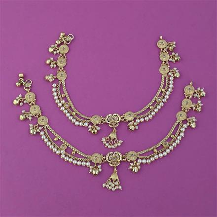 Antique Pearl Payal with Gold Plating