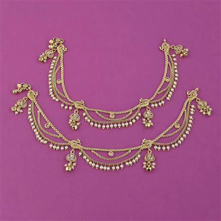 Antique Pearl Payal with Gold Plating