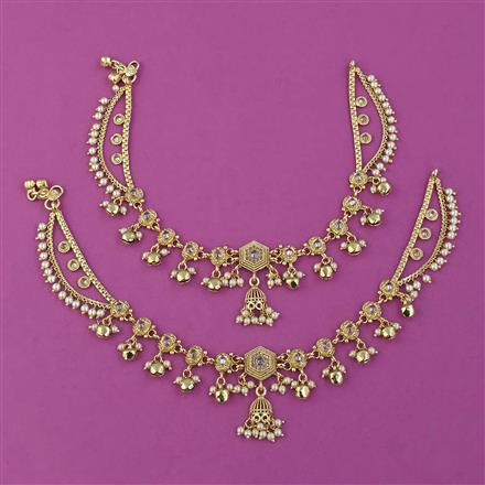 Antique Pearl Payal with Gold Plating