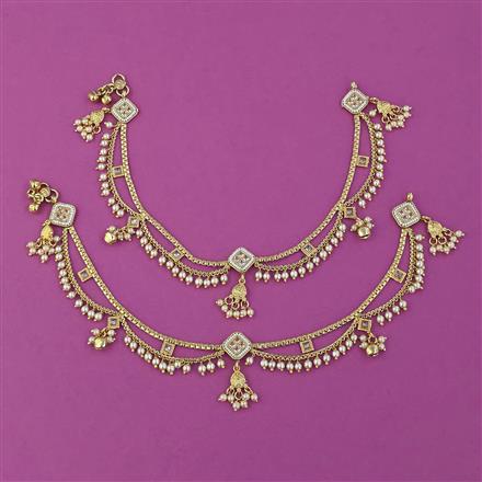 Antique Pearl Payal with Gold Plating