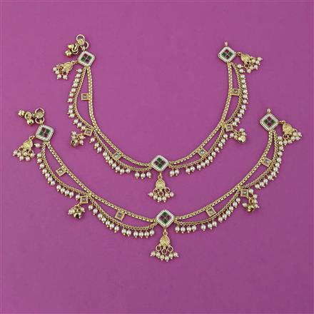 Antique Pearl Payal with Gold Plating