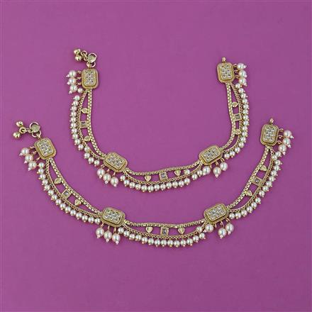 Antique Pearl Payal with Gold Plating