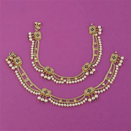 Antique Pearl Payal with Gold Plating