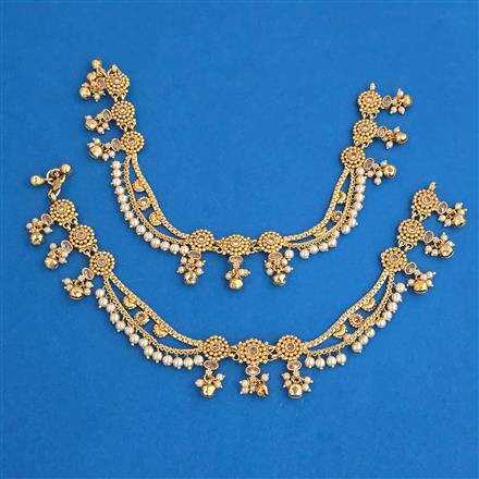 Antique Pearl Payal with Gold Plating