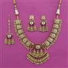 Antique Pearl Necklace with Matte Gold Plating
