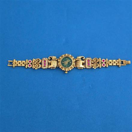 Antique Birds Watch with Matte Gold Plating