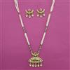 Antique Pearl Pendant Set with Matte Gold Plating