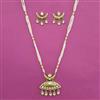 Antique Pearl Pendant Set with Matte Gold Plating