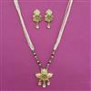 Antique Pearl Pendant Set with Matte Gold Plating