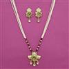 Antique Pearl Pendant Set with Matte Gold Plating