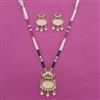 Antique Pearl Pendant Set with Matte Gold Plating