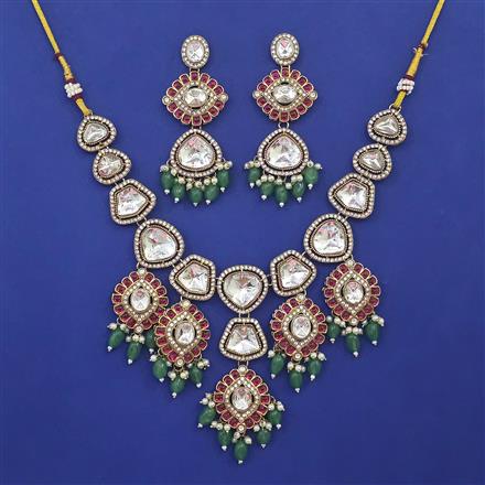 Antique Pearl Necklace with Mehndi Plating