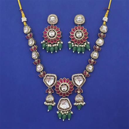 Antique Pearl Necklace with Mehndi Plating
