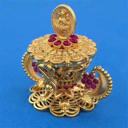 Antique Temple Sindoor Box with Gold Plating
