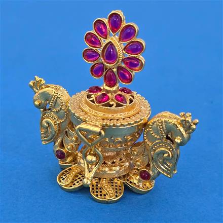 Antique Birds Sindoor Box with Gold Plating