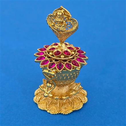 Antique Temple Sindoor Box with Gold Plating