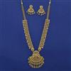 Antique Long Necklace with Matte Gold Plating