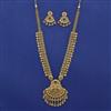 Antique Long Necklace with Matte Gold Plating