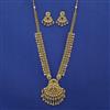Antique Long Necklace with Matte Gold Plating