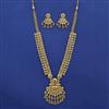 Antique Long Necklace with Matte Gold Plating