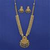 Antique Long Necklace with Matte Gold Plating