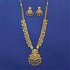 Antique Long Necklace with Matte Gold Plating