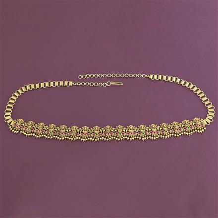 Antique Temple Belt with Matte Gold Plating