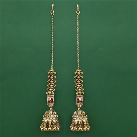 Antique Jhumki with Matte Gold Plating