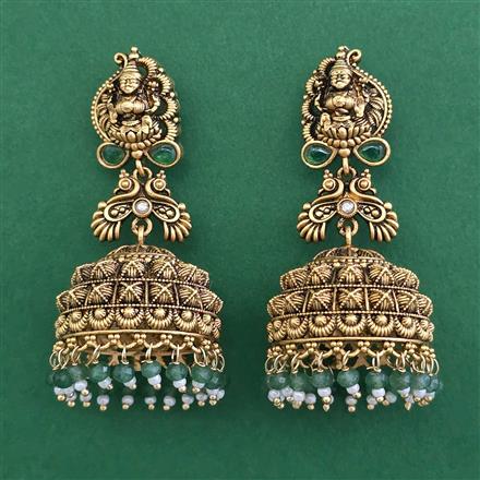 Antique Temple Earring with Matte Gold Plating
