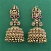 Antique Temple Earring with Matte Gold Plating