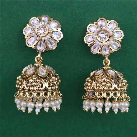 Antique Jhumki with Matte Gold Plating