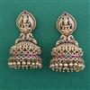 Antique Temple Earring with Matte Gold Plating