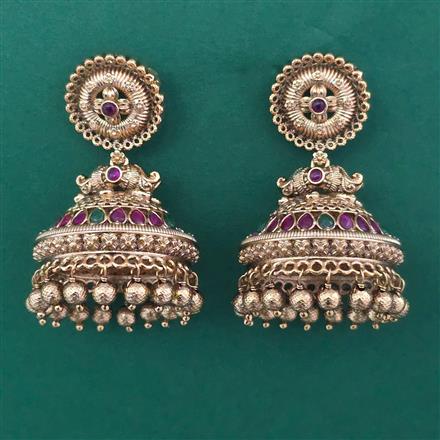 Antique Jhumki with Matte Gold Plating