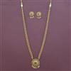 Antique Long Necklace with Matte Gold Plating