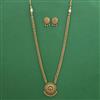 Antique Long Necklace with Matte Gold Plating