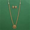 Antique Long Necklace with Matte Gold Plating