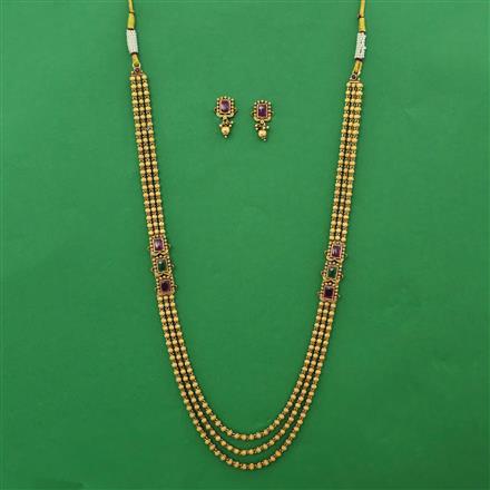 Antique Layered Necklace with Matte Gold Plating