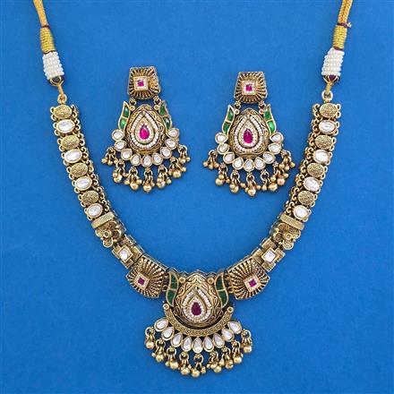 Antique Classic Necklace with Matte Gold Plating