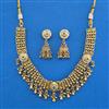 Antique Pearl Necklace with Matte Gold Plating