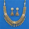 Antique Pearl Necklace with Matte Gold Plating
