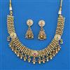 Antique Pearl Necklace with Matte Gold Plating